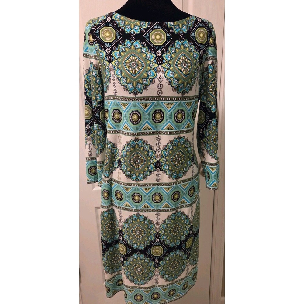 London Times Medallion Print Sheath Dress - Size 8